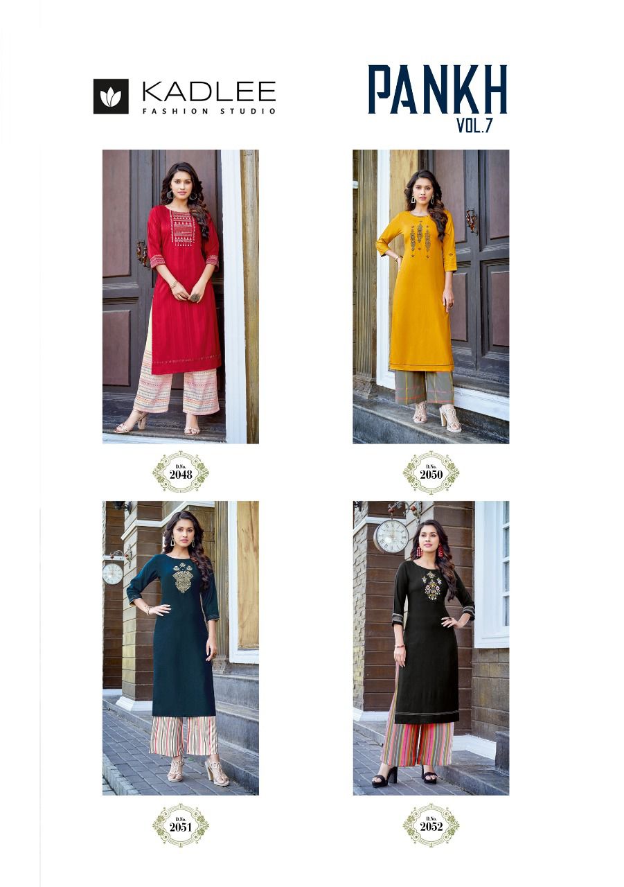 Kadlee Pankh 7 Nx Daily Wear Wholesale Kurti With Bottom 

